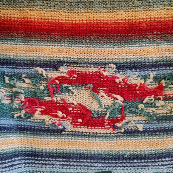 Vintage Lauren Ralph Lauren Hand Knit Navajo Cardigan with tie, Size PM - Picture 9 of 15